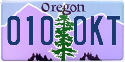 OR license plate 010OKT
