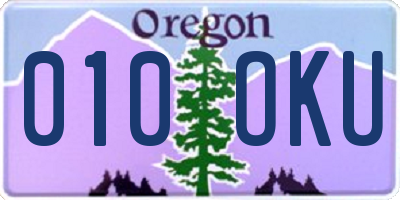 OR license plate 010OKU