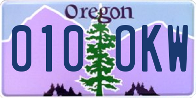 OR license plate 010OKW