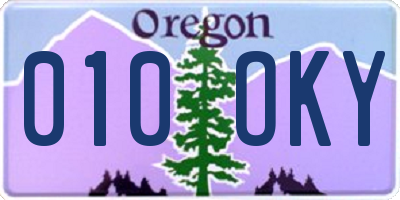 OR license plate 010OKY