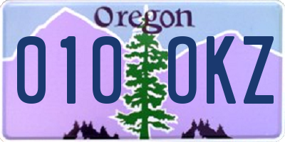 OR license plate 010OKZ