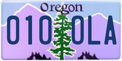 OR license plate 010OLA