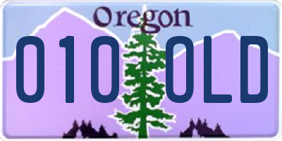 OR license plate 010OLD