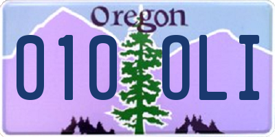 OR license plate 010OLI