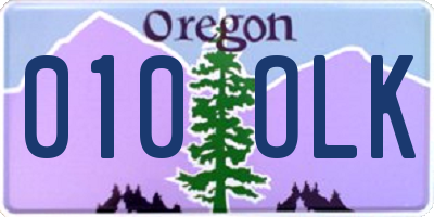OR license plate 010OLK