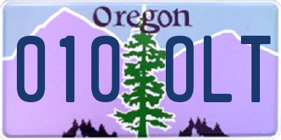OR license plate 010OLT