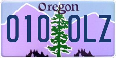 OR license plate 010OLZ