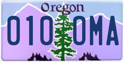 OR license plate 010OMA