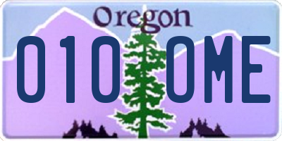 OR license plate 010OME