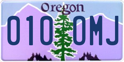 OR license plate 010OMJ