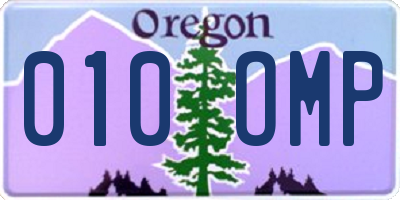 OR license plate 010OMP