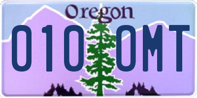 OR license plate 010OMT
