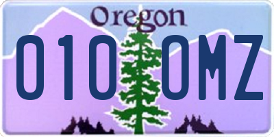 OR license plate 010OMZ