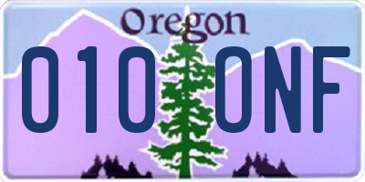 OR license plate 010ONF