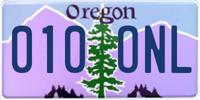 OR license plate 010ONL