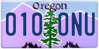 OR license plate 010ONU
