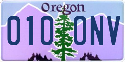 OR license plate 010ONV