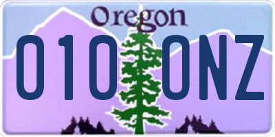 OR license plate 010ONZ