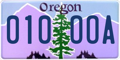 OR license plate 010OOA