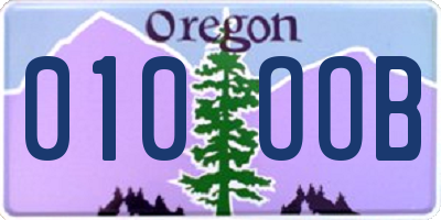 OR license plate 010OOB