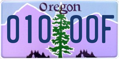 OR license plate 010OOF