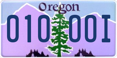 OR license plate 010OOI