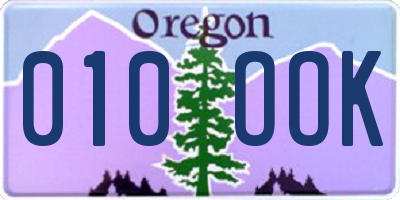 OR license plate 010OOK