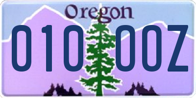 OR license plate 010OOZ