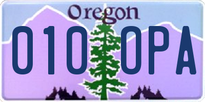 OR license plate 010OPA