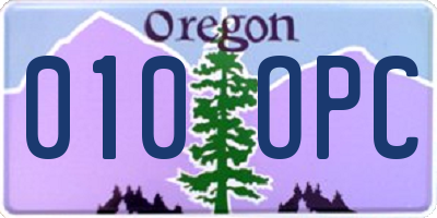 OR license plate 010OPC