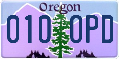 OR license plate 010OPD