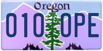 OR license plate 010OPE