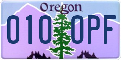 OR license plate 010OPF