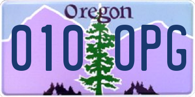 OR license plate 010OPG