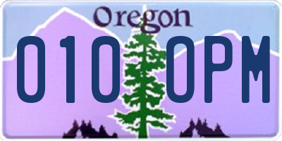 OR license plate 010OPM