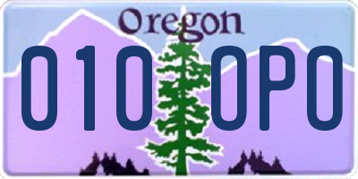 OR license plate 010OPO