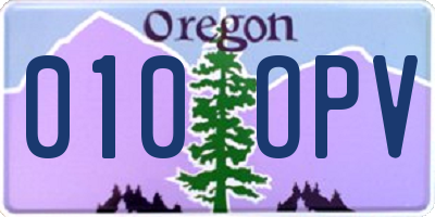 OR license plate 010OPV