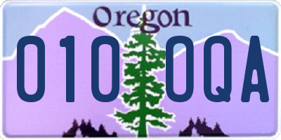 OR license plate 010OQA