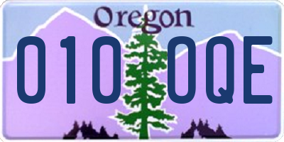 OR license plate 010OQE