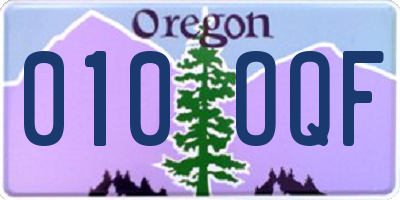 OR license plate 010OQF