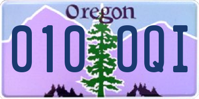 OR license plate 010OQI