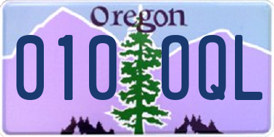 OR license plate 010OQL