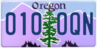 OR license plate 010OQN