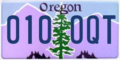 OR license plate 010OQT