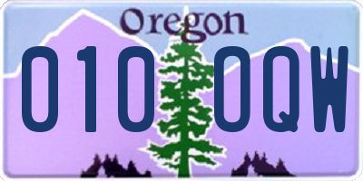 OR license plate 010OQW