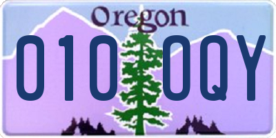 OR license plate 010OQY
