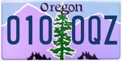 OR license plate 010OQZ