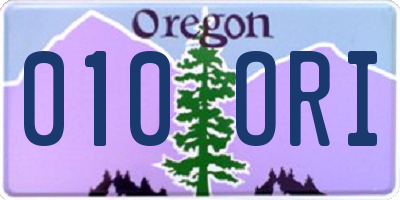 OR license plate 010ORI