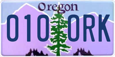 OR license plate 010ORK