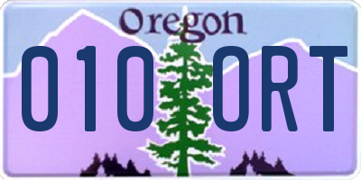 OR license plate 010ORT